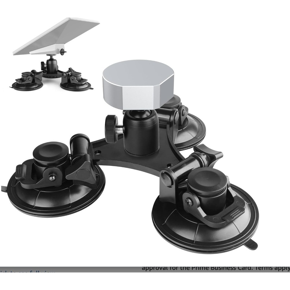 Triple Suction Cup Mount for Starlink Standard Actuated 360 Degree Car Roof Base